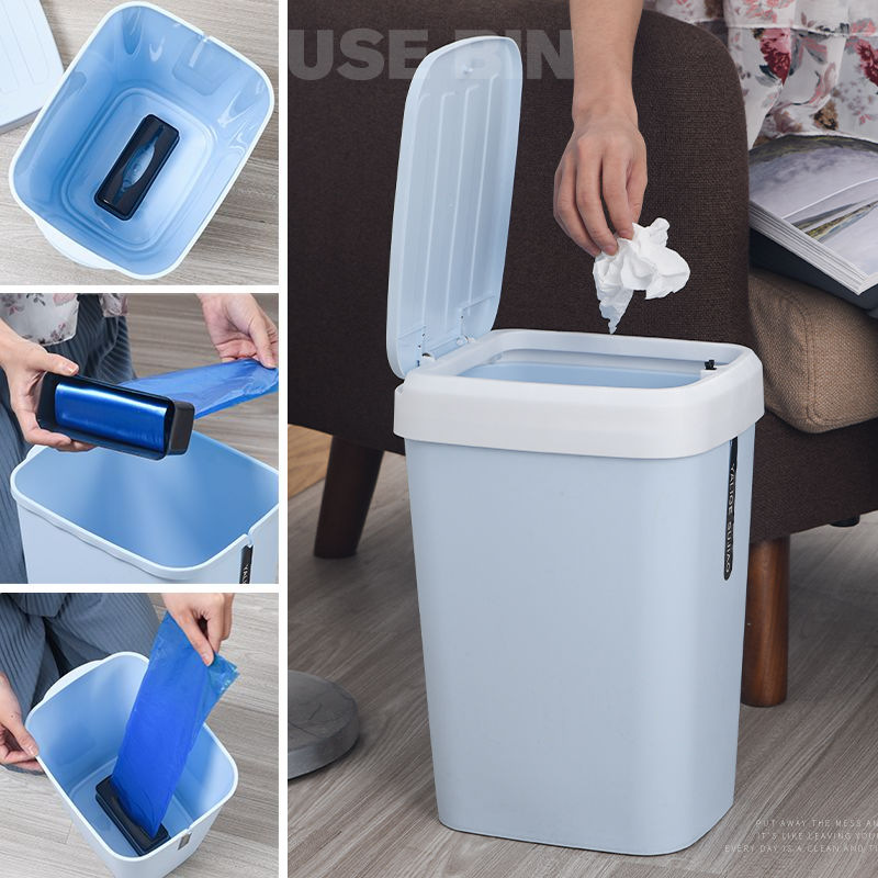 Automatic Bumper Cover Household Trash Bin Living Room Kitchen Gap Thickened Bumper Cover Pressing Large Capacity Garbage Bin with Lid Automatic Bumper Cover Household Trash Bin Living Room Kitchen Gap Thickened Bumper Cover Pressing Large Capacity Garbage Bin with Lid