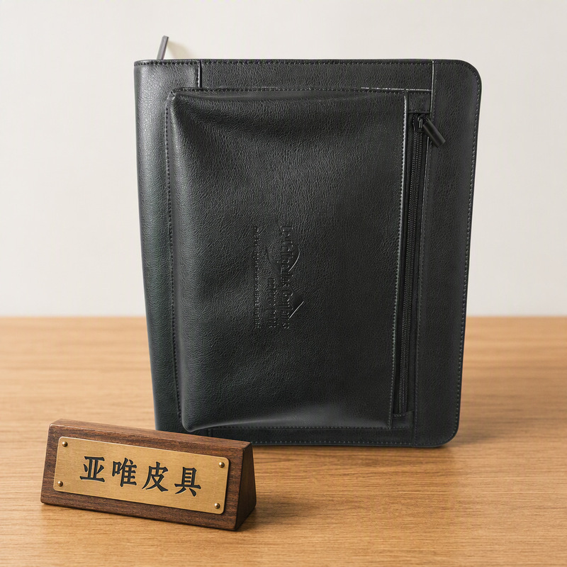 Custom Tablet Protective Case 13inch Computer Leather Bag Multifunctional Business Document Bag Zipper Folder