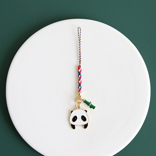 Chinese style cute national treasure panda bamboo USB flash drive anti-lost lanyard mobile phone chain pendant bag jewelry couple pendant