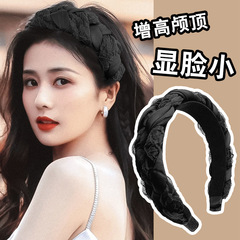 2022 New Trendy Organza Chain Hair Clip Lace Weave Press Hair Pin Elegant Braided Headband Hair Accessory