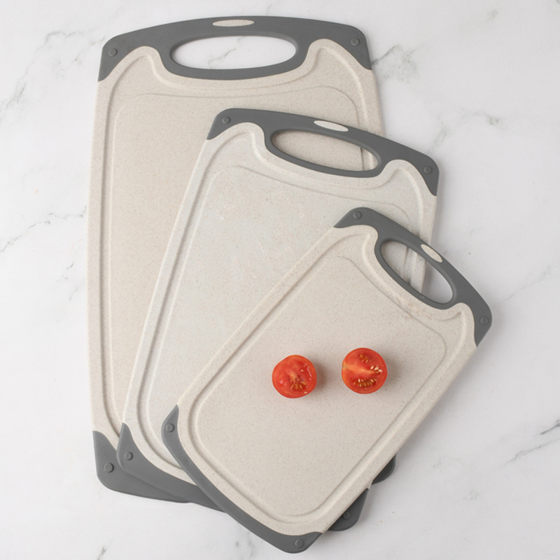 tablero de paja de trigo tablero de corte de doble cara tablero de corte de frutas de plástico tablero de corte de cocina doméstica tablero antideslizante de tres piezas tablero de recortes