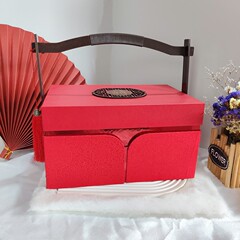 新しい中国風のお祝い包装箱、二層のウェディングキャンディーボックス、ハイエンドの木製ポータブルギフトボックス、ビジネスギフトボックス