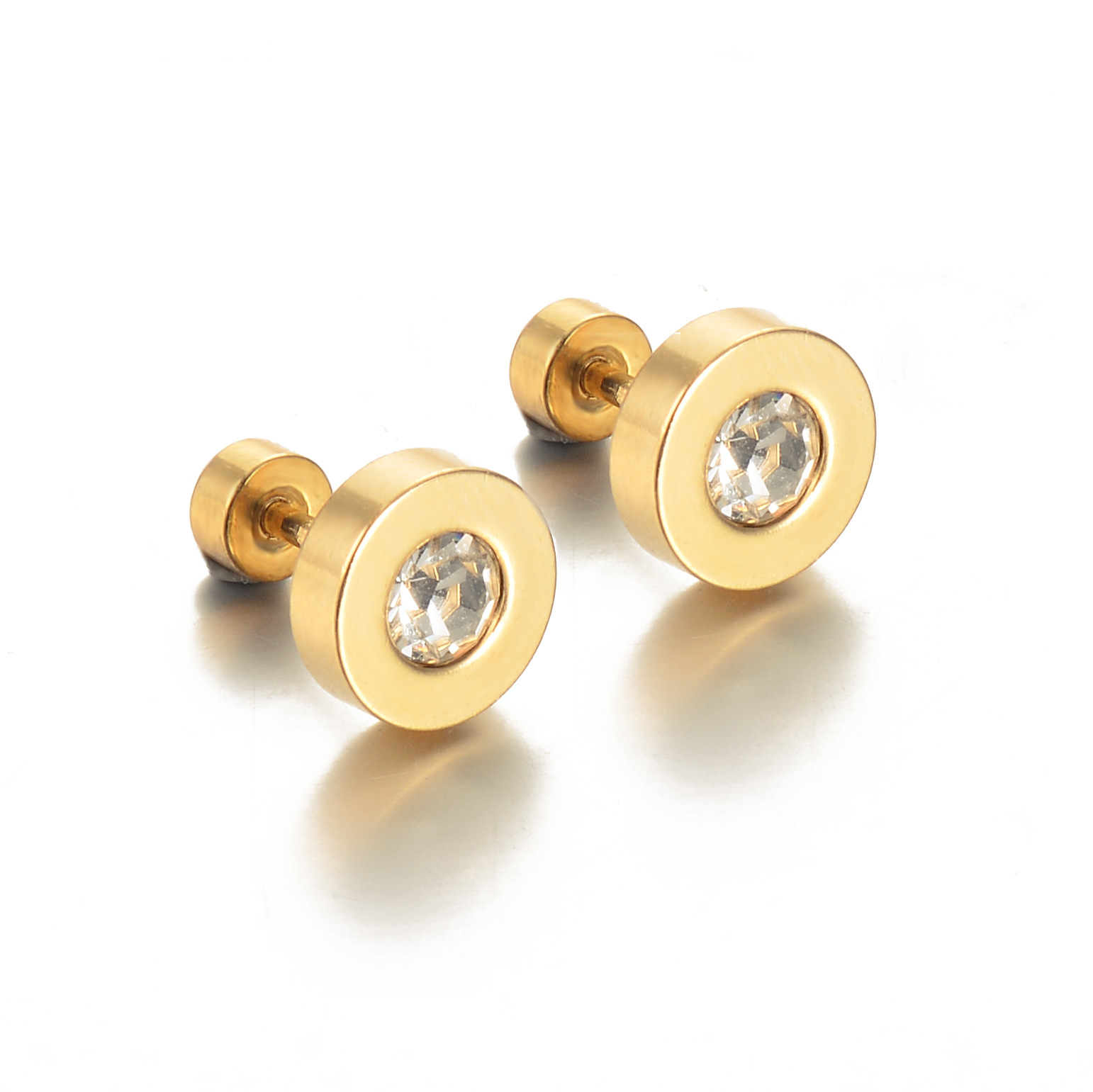 4g Weight PVD Coated Gold Plating Process 304 Stainless Steel Ear Needle Material 18K Real Gold Plated Plating Material Ear Studs Classification 1 Pair Quantity Holiday, Daily Occasion 304 Stainless Steel Material Geometric, Eye Pattern Women's Gender Simple Style Style Enamel Craft 1 Pair Simple Style Geometric Eye Enamel Stainless Steel Ear Studs 1