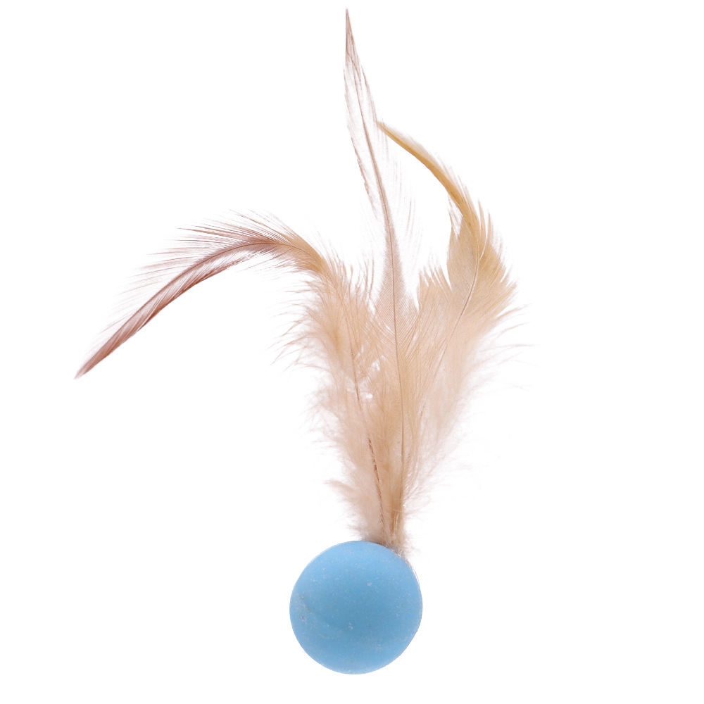Nuevos juguetes para gatos para aliviar el aburrimiento de la bola de gato, plumas, pelotas de rebote, juguetes para gatos divertidos, pelotas de salto, suministros para gatos