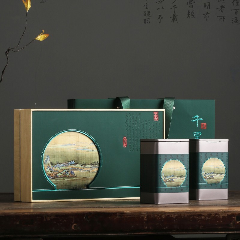 高端铁罐绿茶安吉白茶龙井茶碧螺春通用茶叶礼盒包装盒空盒子批发