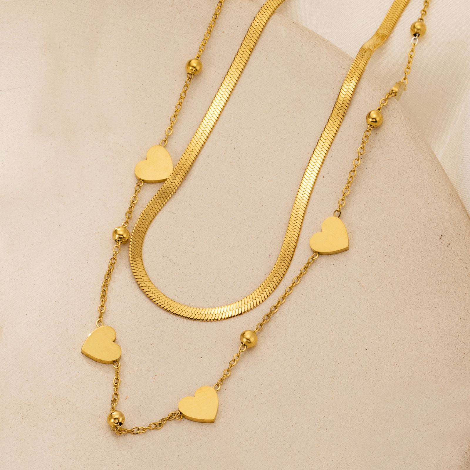 Simple Style Heart Shape Stainless Steel Titanium Steel Plating Necklace 1 Piece