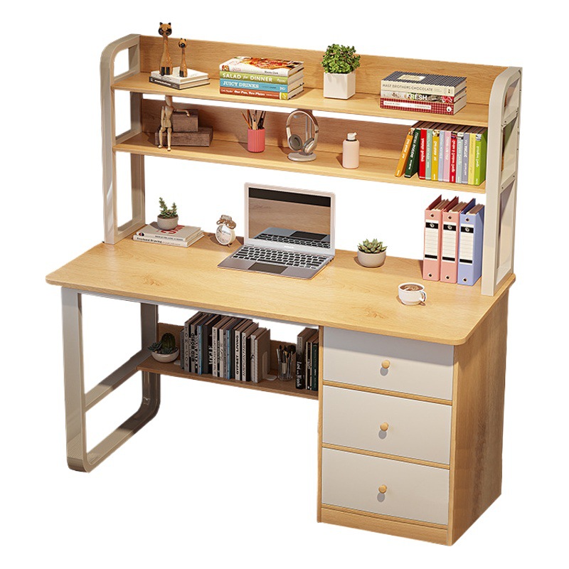Escritorio estantería Mesa integrada simple hogar estudiante aprendizaje escritura dormitorio escritorio Escritorio