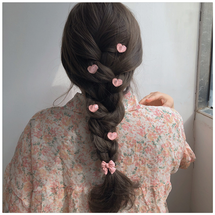Fermaglio per capelli rosa morbido per ragazza carina, fermaglio per capelli color pesca, fermaglio per capelli con bordo a camelia, accessori per capelli con fiocco_voghion.com