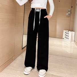 女童阔腿裤秋冬款2025年新款洋气儿童直筒裤灯芯绒大童裤子春秋款