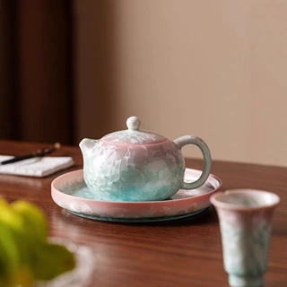 窑变结晶釉渐变西施壶单壶家用陶瓷手工茶壶个人专用高颜值泡茶壶