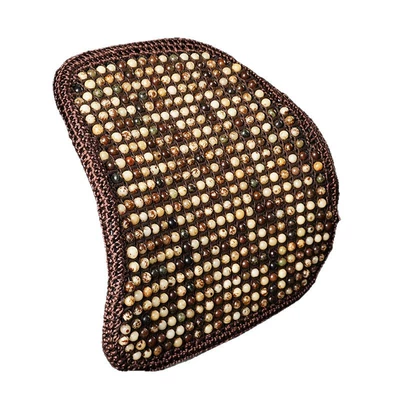 Natural Bodhi Seed Car Seat Cushion, Seat cushion, seat cover - hand-crocheted-transfer-color-single-waistrest-natural-preferred-bodhi-seeds