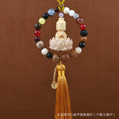Car hanging: Ornament with a High-End Feel, Bodhi - eighteen-seeds-guanyin-to-keep-safe-and-golden