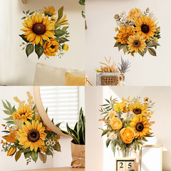 外貿浪漫向日葵捧花臥室床頭玄關家居裝飾牆貼貼紙自粘批發跨境