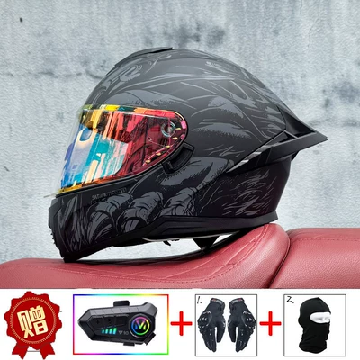 New National Standard 3C Certification Motosiklet kaskı (dəbilqə) - winged-symphony-red-night-vision-y10-soft-microphone-includes-clear-lens-s