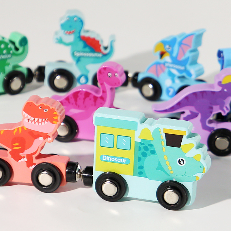 Dinosaurio magnético digital pequeño tren juguete rompecabezas para niños bloques de construcción magnéticos bebé niños y niñas 1-3 a 6 años
