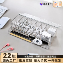 桌面数据线收纳神器手机充电器充电线收纳盒分格整理电源线绕线器