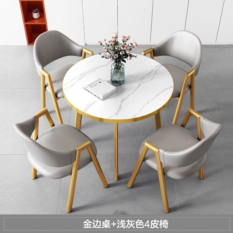 Fábrica directa simple moderna mesa de recepción mesa y silla de oficina de ocio leche té café alquiler casa