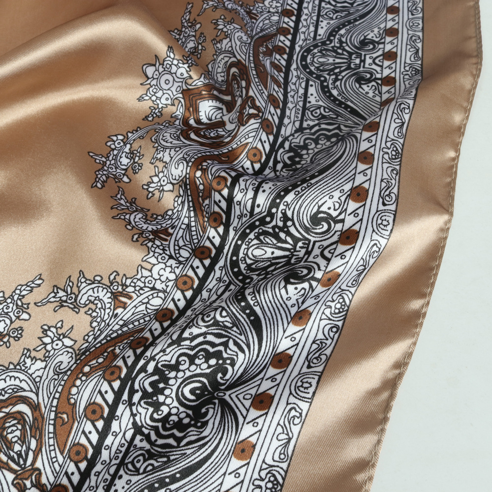130g Weight Silk Scarf, Kerchief Classification Casual, Outdoor Occasion Women's Vintage Style Ethnic Style Printing Polyester Satin Silk Scarf Kerchief
