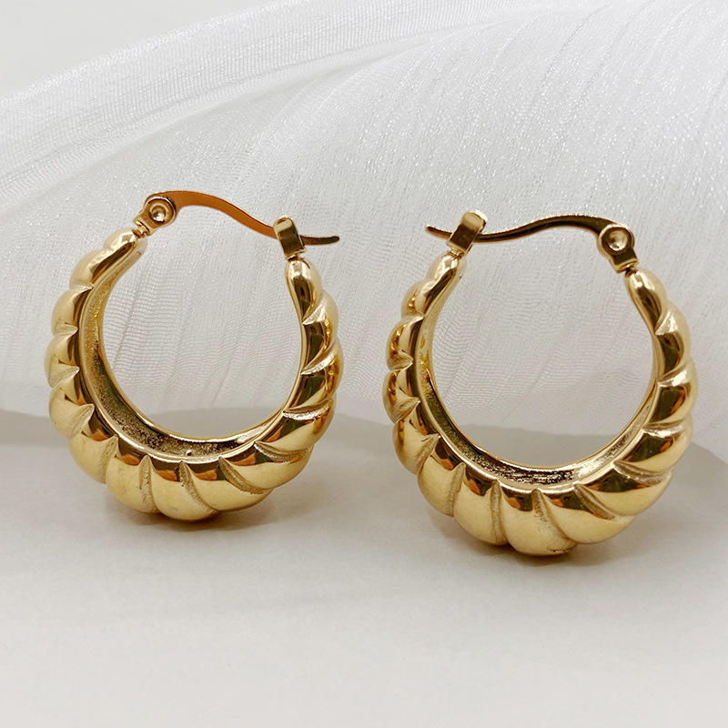 Retro Geometric Stainless Steel Plating Earrings 1 Pair