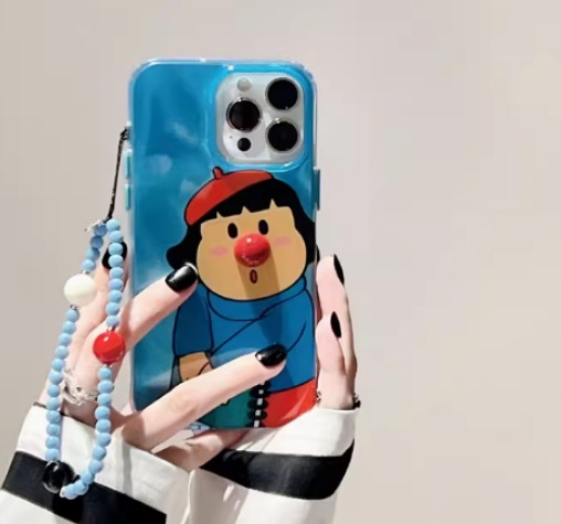 Divertido sombrero rojo de dibujos animados niña gordita apple 15promax nariz roja 15pro funda para teléfono ip14p