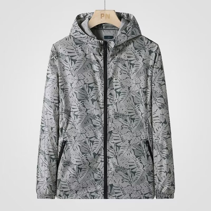 2025 verano nuevo chaqueta de pareja ligera y delgada, chaqueta de camuflamiento de marca de moda, chaqueta de secado rápido, chaqueta de protección solar