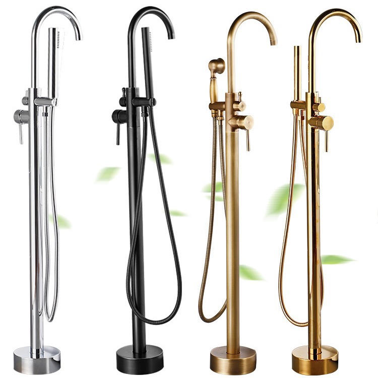 Customizado todo cobre frío y caliente piso bañera de grifo de cilindro vertical barril vertical pared de cuenca fábrica al por mayor