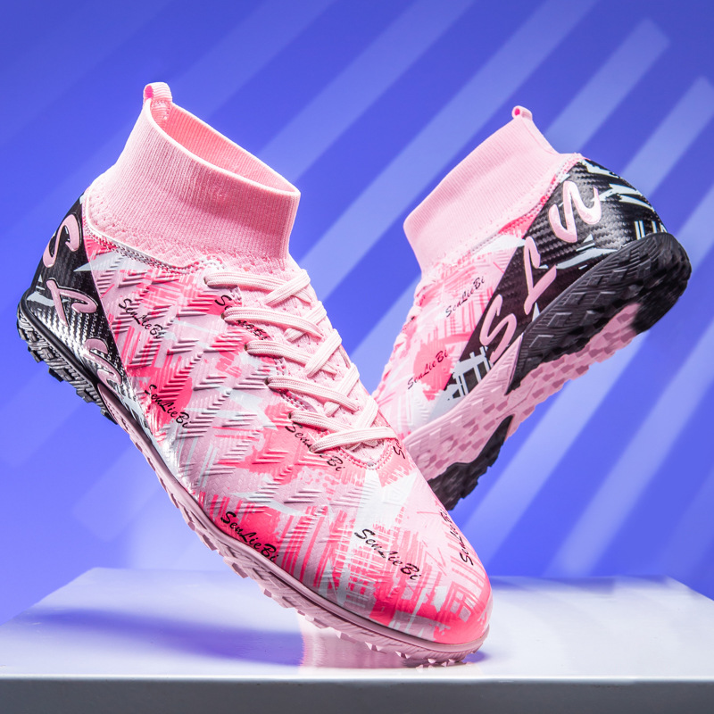 Zapatos de fútbol transfronterizos de clavos de alto impacto para niños y niñas, zapatos de entrenamiento antideslizantes transpirables para adultos, zapatos deportivos profesionales de clavos largos image 11