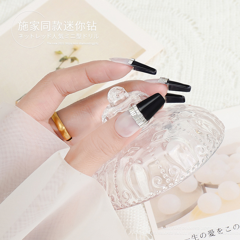 Shijia mismo estilo de uñas joyería plana lujo rhinestone Super brillante rectangular forma trapezoidal tamaño pequeño mezclado 50 unidades