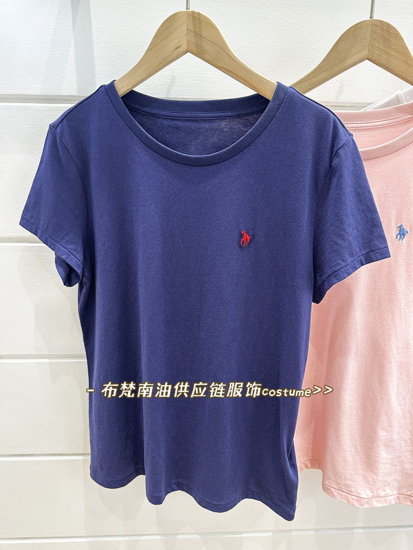 正しいバージョンの高品質 RL ラフポニーロゴ刺繍半袖 Tシャツ女性のための 25 夏の新しい綿トップ|undefined