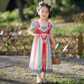 儿童新款2025女童夏季中国风超仙襦裙女宝宝复古薄款夏装古装裙子