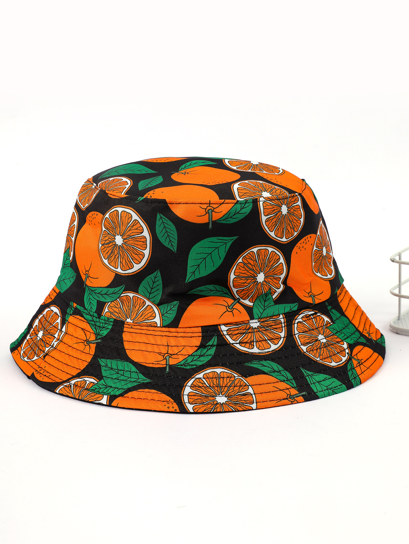 Creativo nuevo patrón de fruta sombrero de pescador europeo y americano hombres y mujeres de ocio al aire libre protección solar sombrero de doble cara
