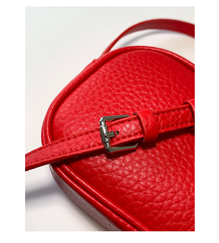 Fashionable and casual small square bag for women, 2025 summer new style personalized crossbody bag, versatile solid color lychee pattern single-shoulder bag Item Picture