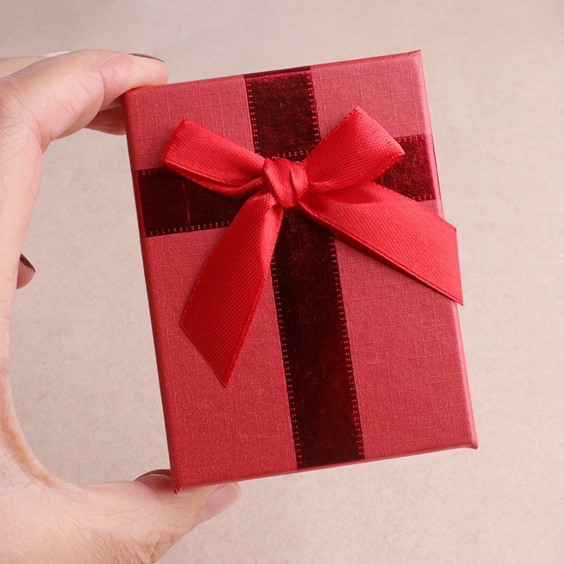 Festive Red Bow Jewelry Box, Ring Earrings Bracelet Necklace Accessory Storage Box Gift Box