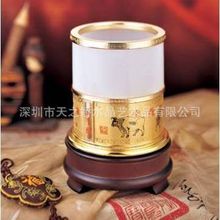 五牛图笔筒琉璃玉笔筒金镶玉笔筒北京风光笔筒金属工艺品办公摆件