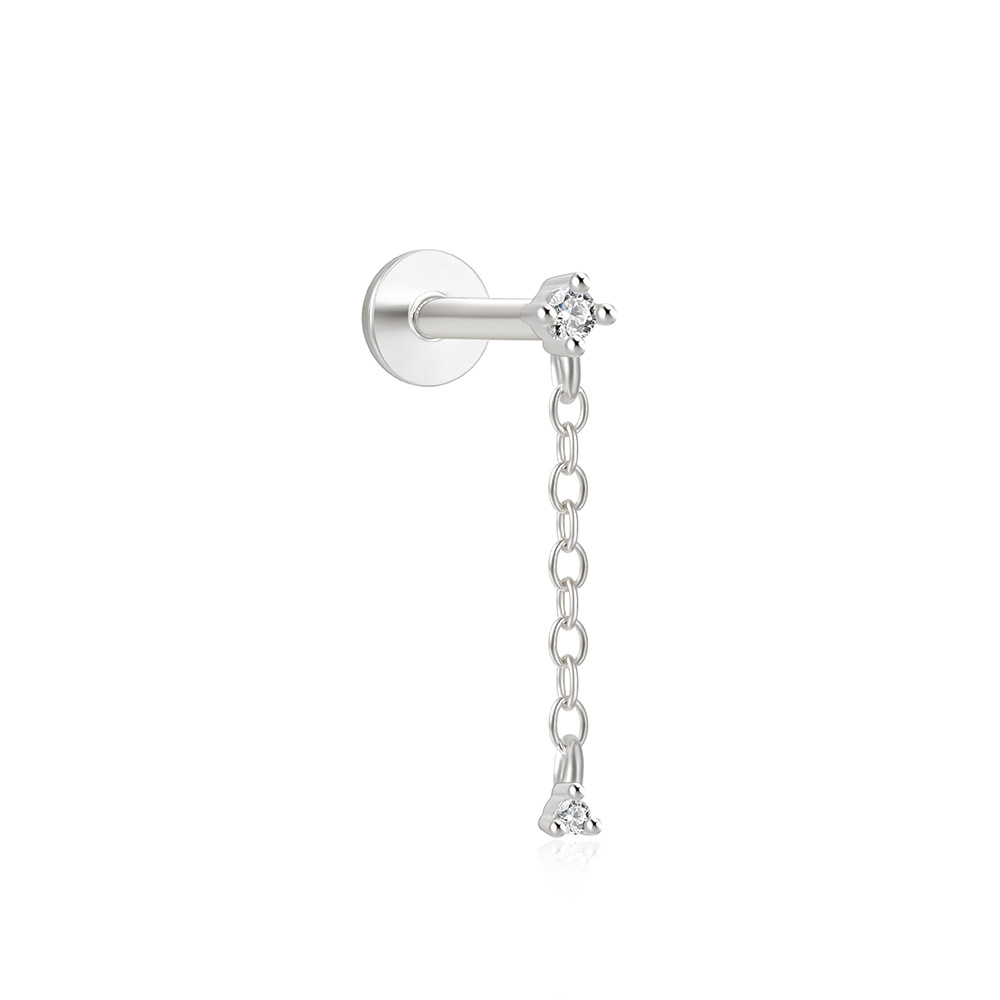 2g Weight Zircon Inlay Material Ear Studs Classification 1 Piece Quantity Daily Occasion 925 Sterling Silver Material Geometric Pattern Women's Gender Plating Design Simple Style Style 1 Piece Ear Cartilage Rings & Studs Simple Style Geometric 925 Sterling Silver Plating Zircon 103