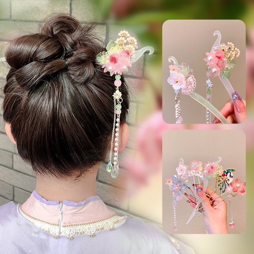 Hanchen Ancient Style Factory New Children's Hanfu Hairpin Chinese Style Hairpin Girls Retro Hairpin Hairpin Wholesale
