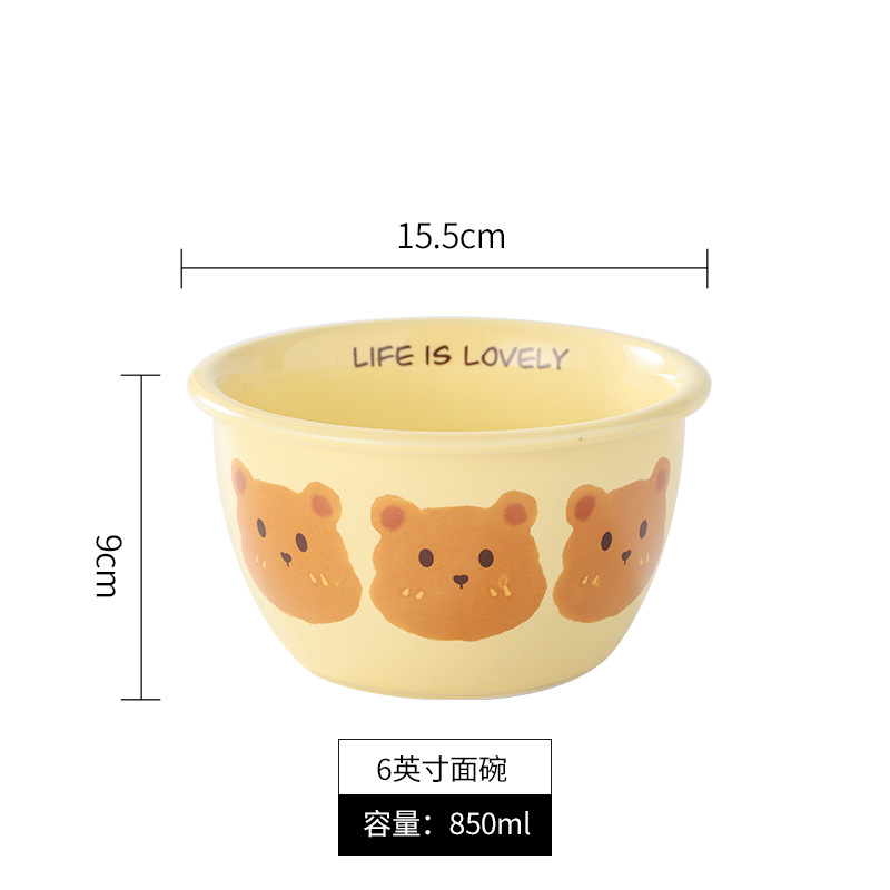 Juego de Vajilla de Cerámica Color Crema, Incluye Platos, Tazones y Cucharas