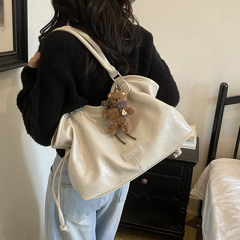 Túi tote nữ da PU , túi xách tay đi làm đựng đồ dung lượng lớn — Gạo trắng không có mặt dây chuyền, Màu cà phê Không có mặt dây chuyền, Màu nâu không có mặt dây chuyền, Đen không có mặt dây chuyền chi tiết 23