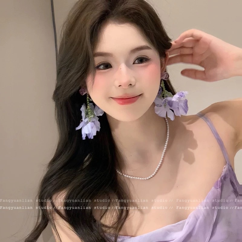 Pendientes de flores de sol de paja de estilo vacacional Pendientes de primavera y verano para mujer