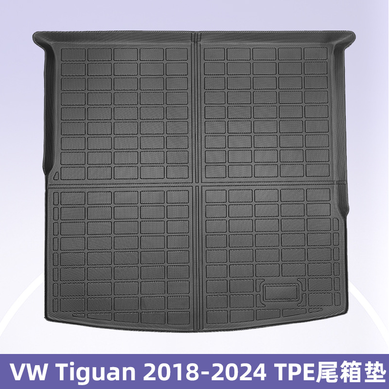 Aplicable a Vw Tiguan 2018 - 2024 almohadilla de pie TPE 3D para todo el tiempo estera de piso del maletero