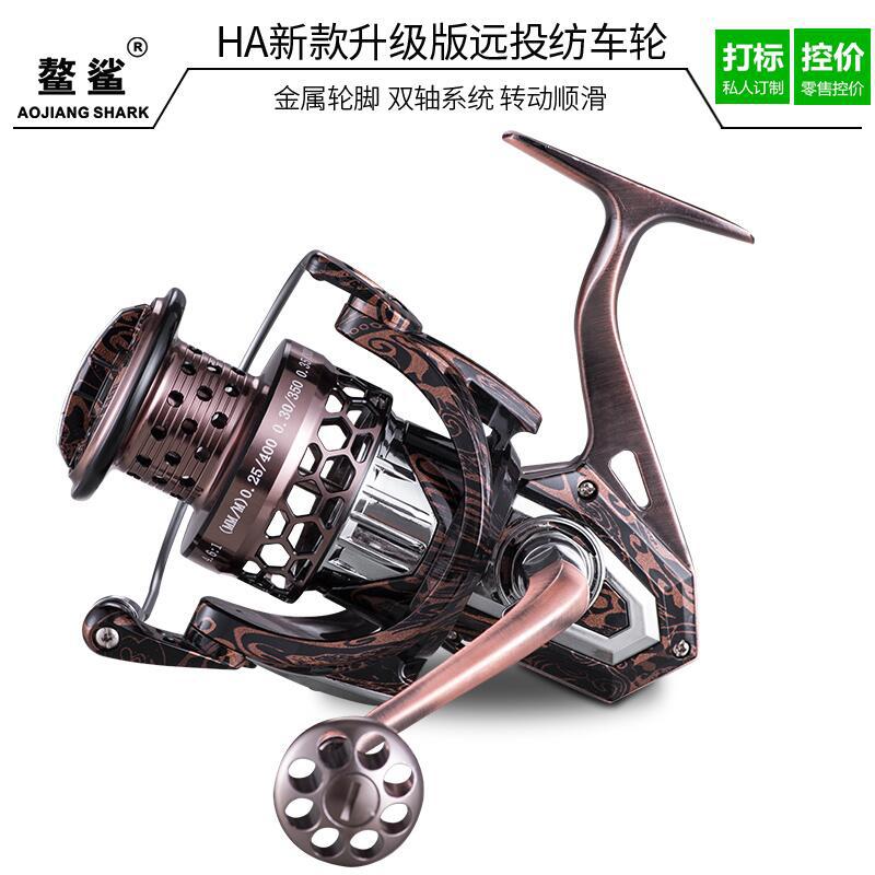 AS猎渔王鳌鲨HA古铜水滴轮微物纺车轮全金属渔线轮远投路亚轮渔具|ms