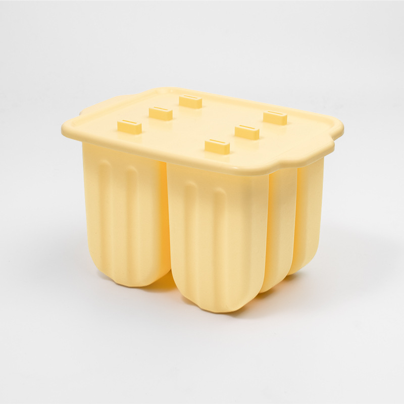 6 consecutive ice cream molds in yellow (without wooden sticks)