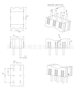 BASE10底座3+3针磁环底座电感底座BASE磁环基座1002-阿里巴巴