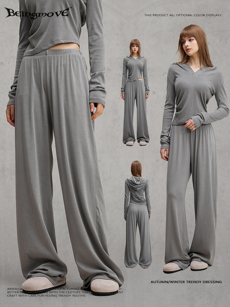 Calle secada| 2025, otoño de Europa y América, pantalones de moda, pantalones de piernas largas, deportivos, sueltos, mujeres image 4