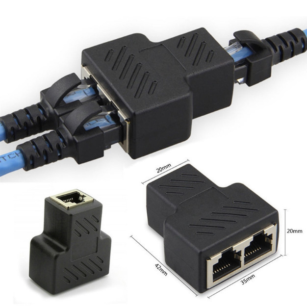 RJ45网络三通头 网线连接器对接头网络接口一分三8P8CPCB板焊接