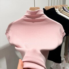 設計弾力底シャツ春秋半袖半高襟半袖底地デールモーダル修身tシャツ高襟