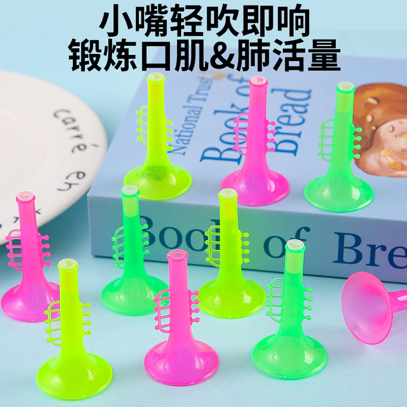 Children's Plastic Transparent Mini Trumpet Musical Instrument Gashapon Fun Egg Stall Gift Toys Kindergarten Gift Wholesale