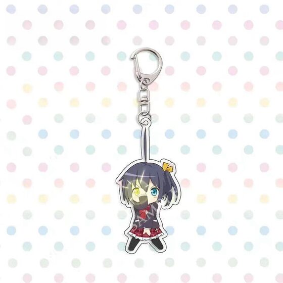 The new two diseases also want to fall in love acrylic double-sided keychain bird swim six-flower secondary schoolbag pendant