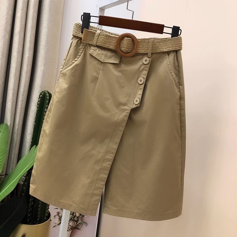 Quần ống rộng cạp cao nữ phong cách Hàn Quốc, kiểu dáng chữ A thun mùa hè — Màu đen chi tiết 4