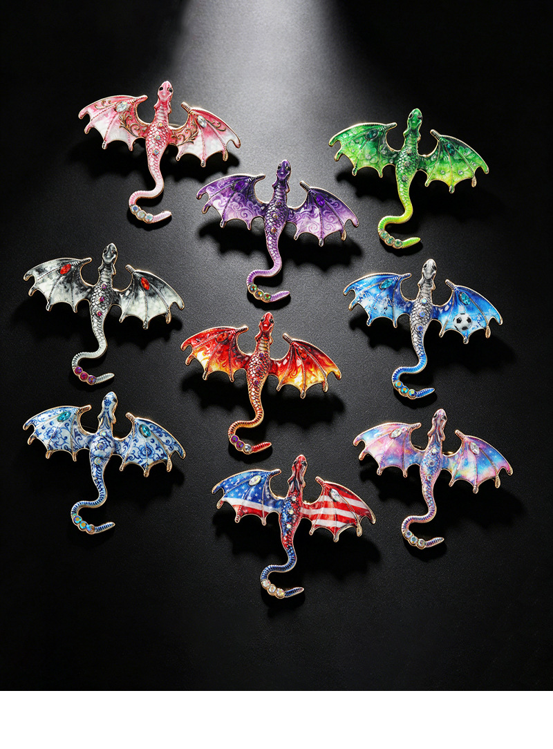 Eco-friendly material multi-color dragon brooch, 8 styles of enamel pins, fantasy Chinese style, dark fantasy, versatile collectible badge